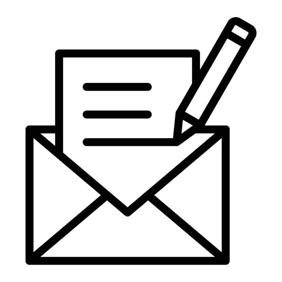 Write Message Line Icon Design vector