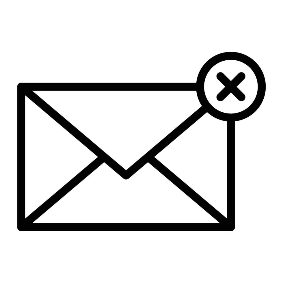 No Message Line Icon Design vector