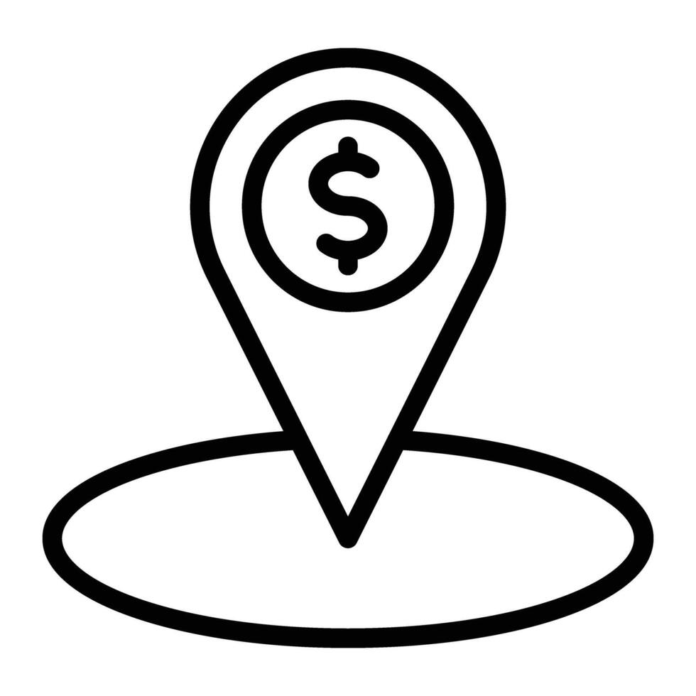 Cash Point Vector Line Icon Design