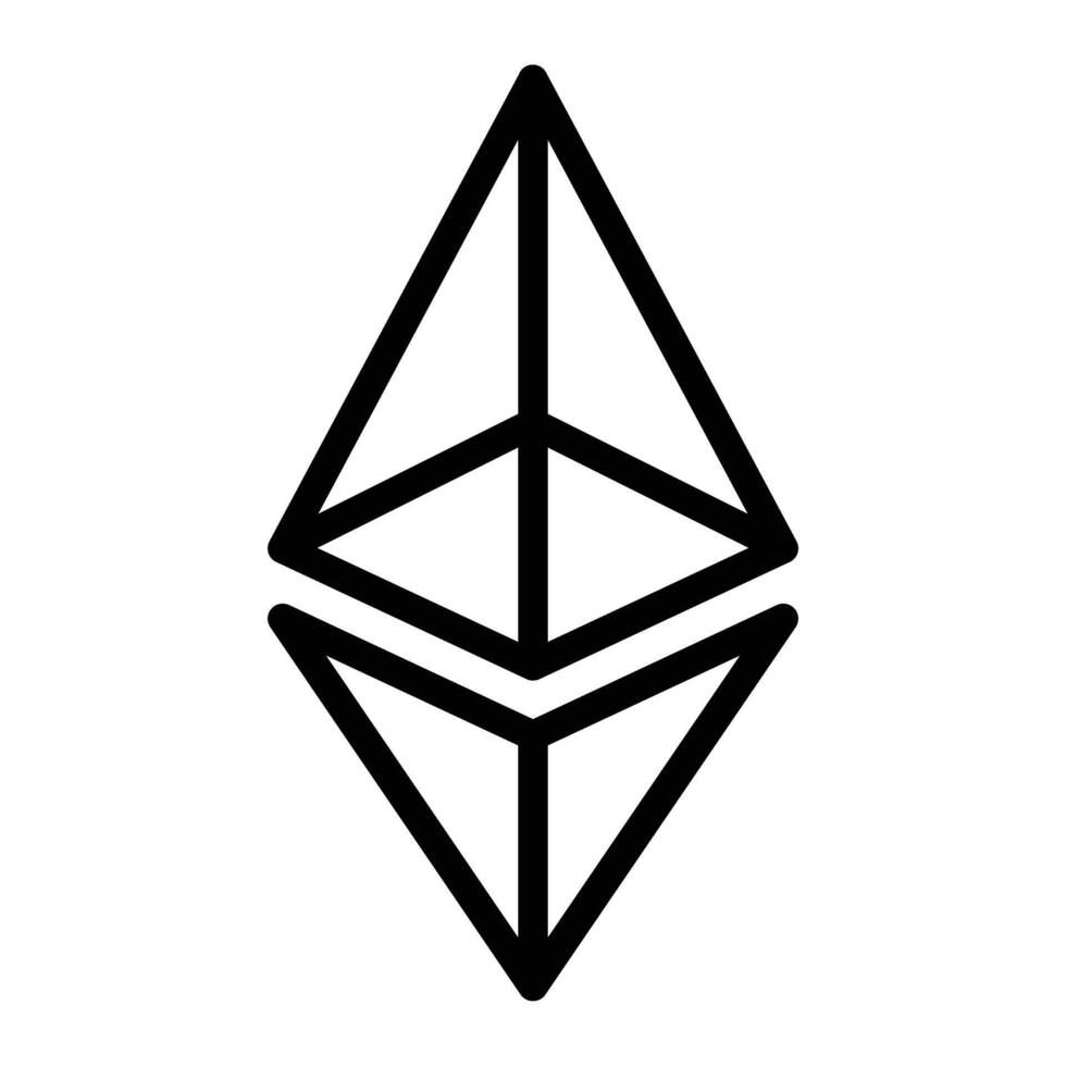 Ethereum Vector Line Icon Design