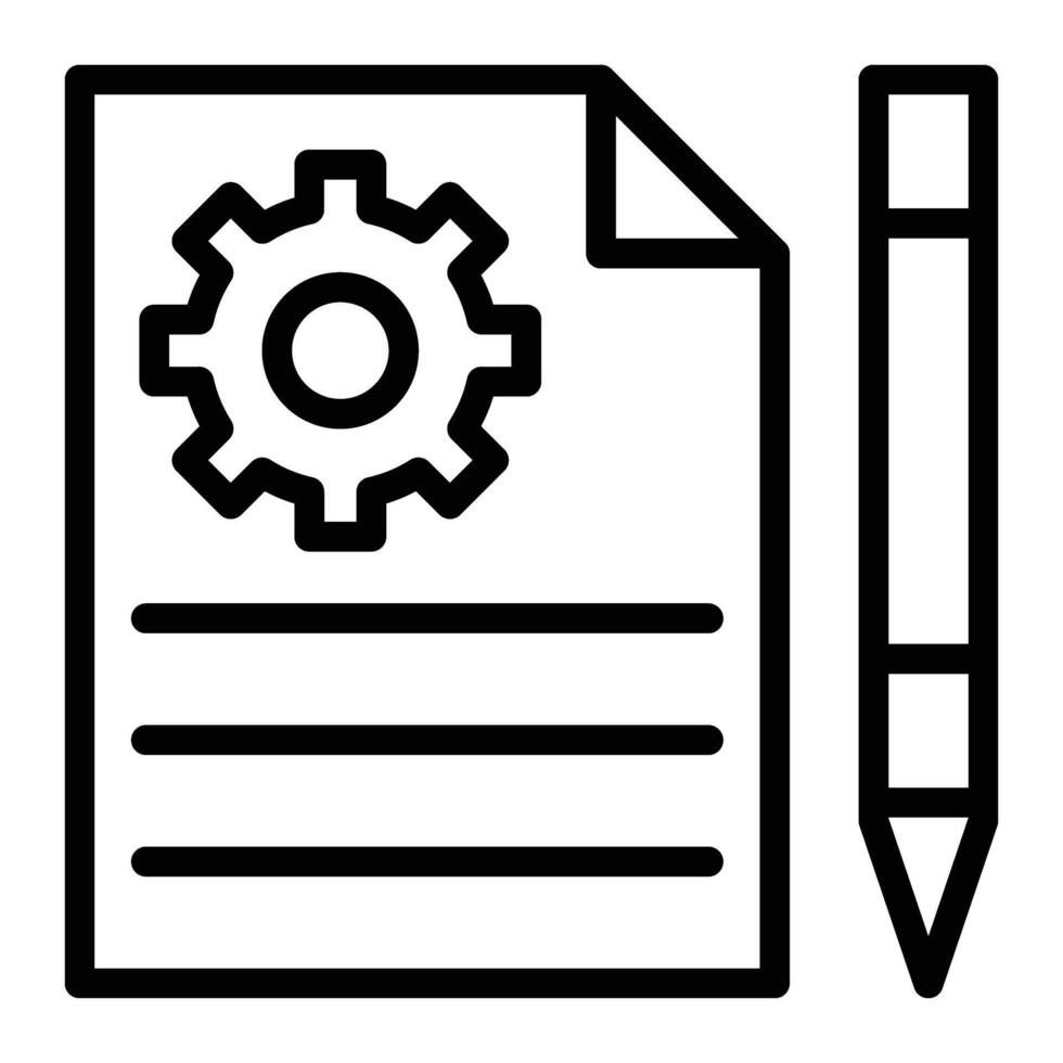 Job Description Vector Line Icon Design