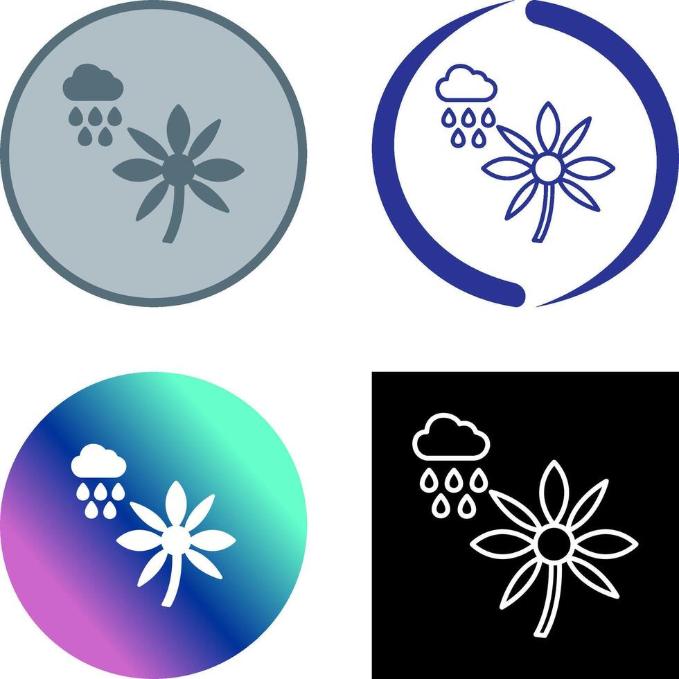 Flower with rain Icon Design vector