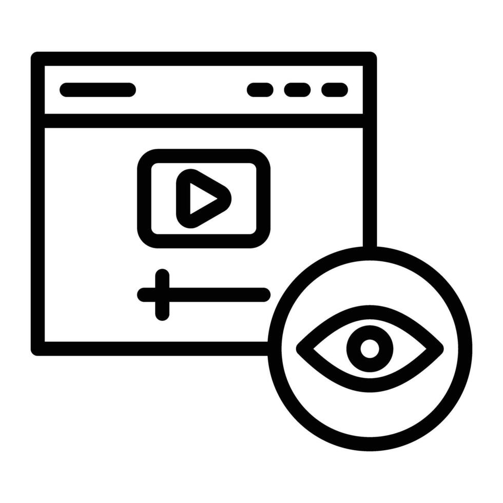Video views Vector Line Icon Design
