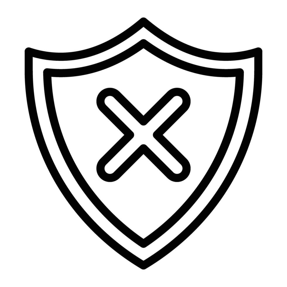 Unsecure Vector Line Icon Design