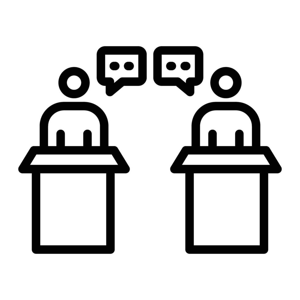 Debate Vector Line Icon Design