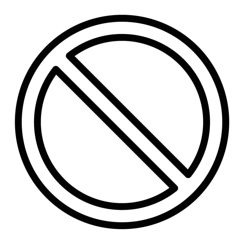 Forbidden Sign Vector Line Icon Design