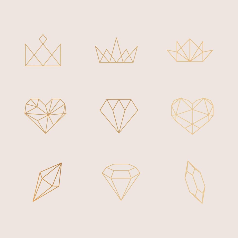 Collection of geometric shapes vector