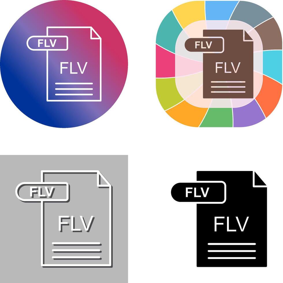 FLV Icon Design vector