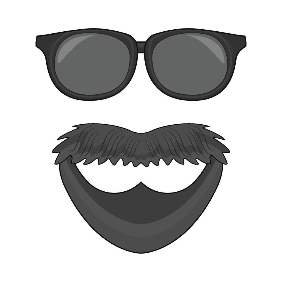 illustration of beard and glasses vector