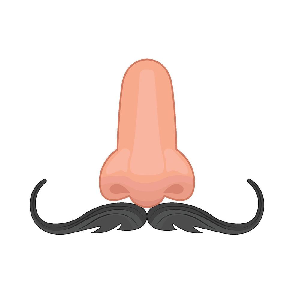 illustration of nose and mustache vector