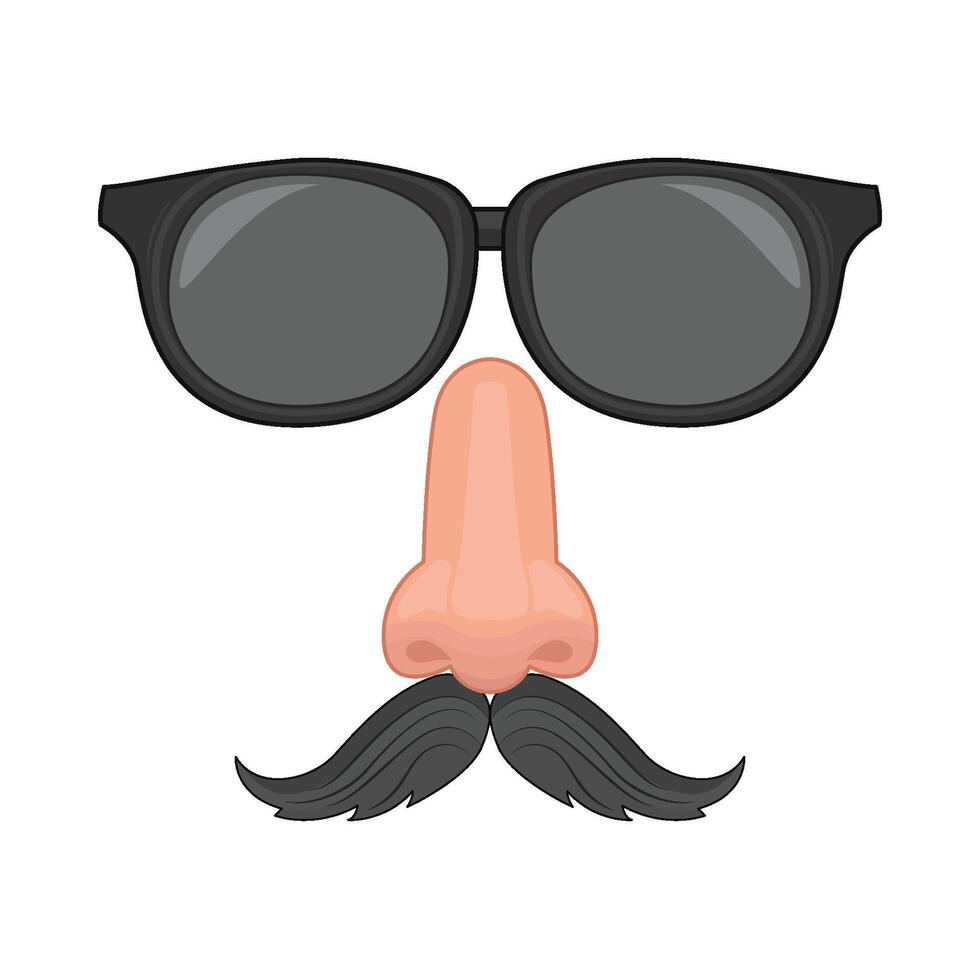 illustration of nose mustache and glasses vector