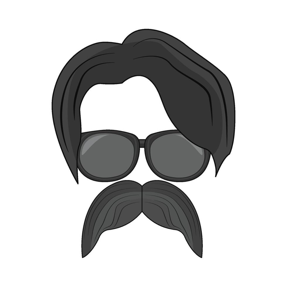 illustration of man mustache vector