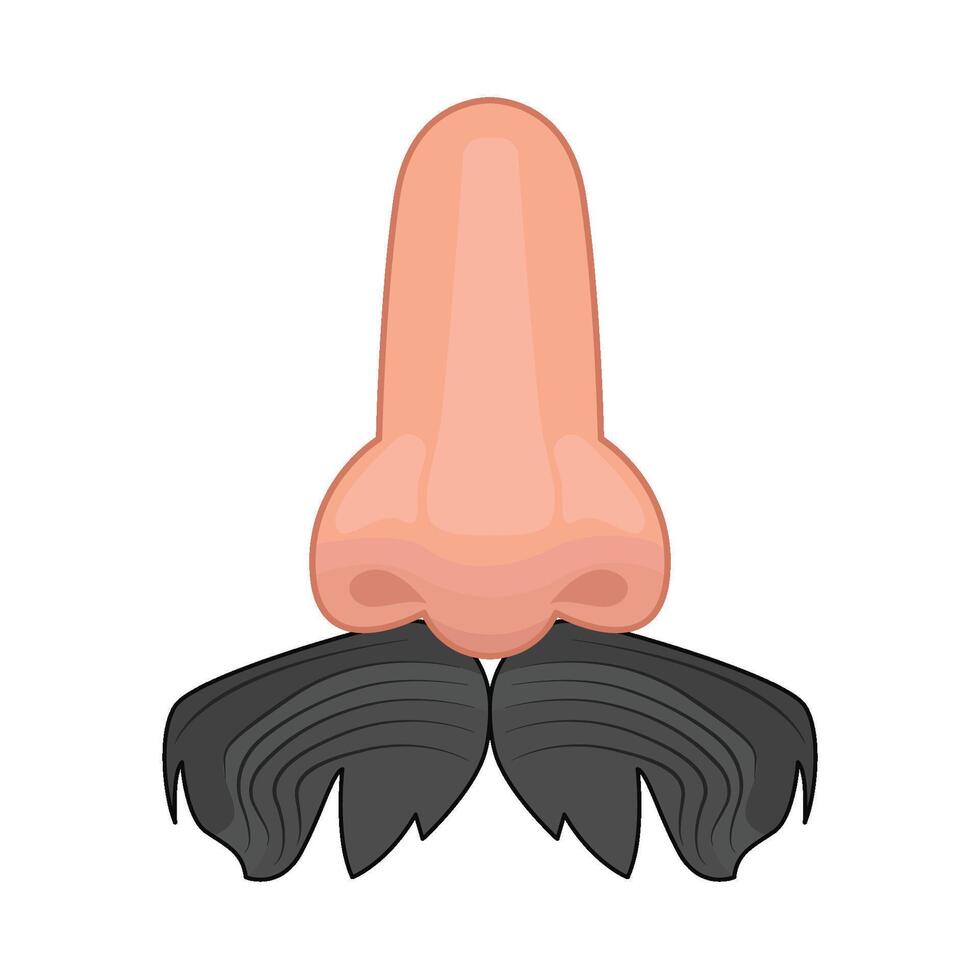 illustration of nose and mustache vector