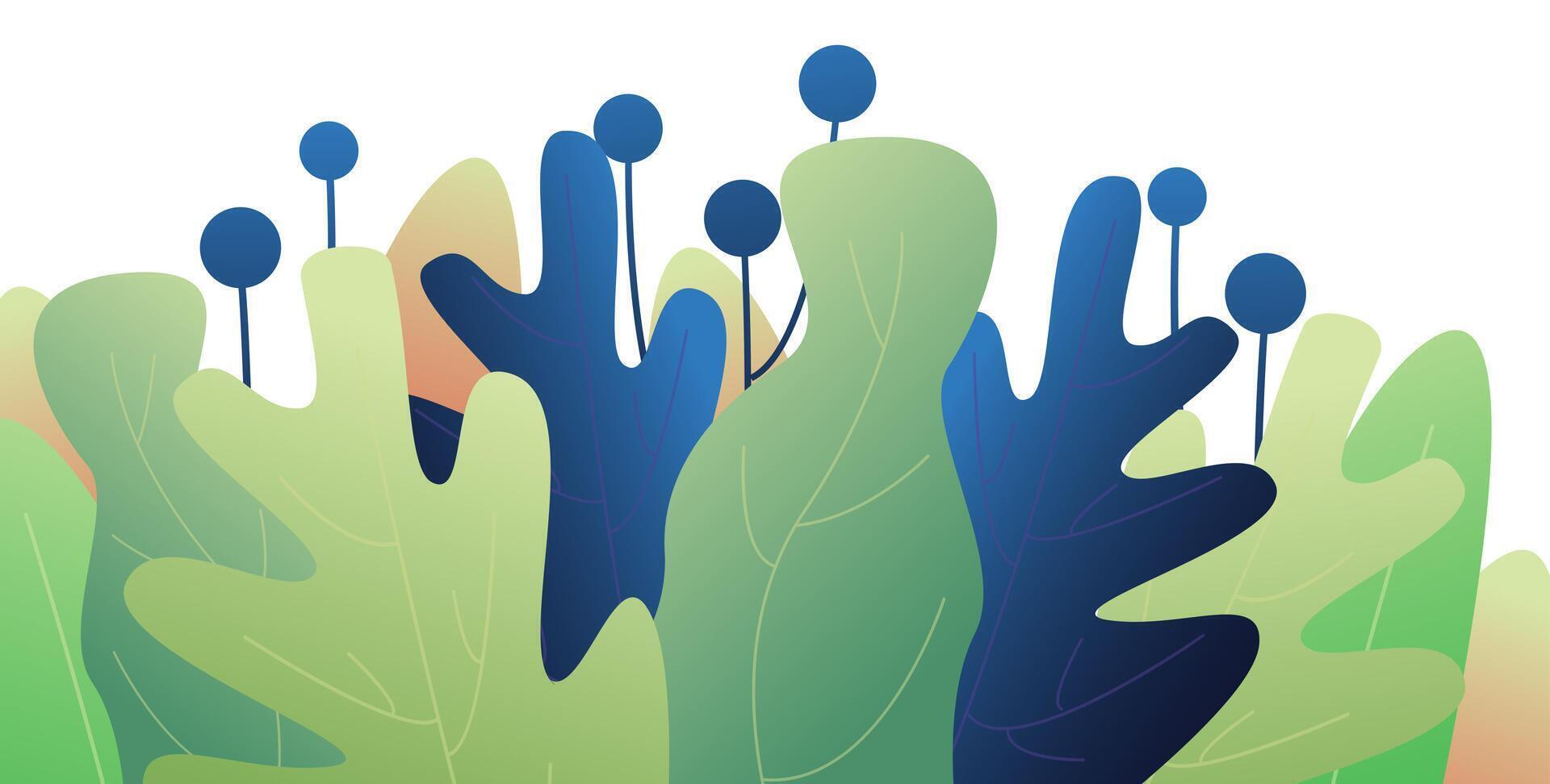 Flourish gradient banner illustration. Colorful Easter design, floral border vector