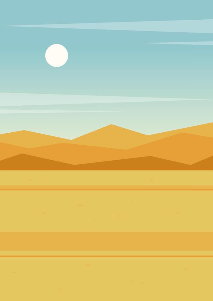 Death valley morning landscape illustration. Sunset on the West Mitten buttes in Monument Valley, Arizona vector