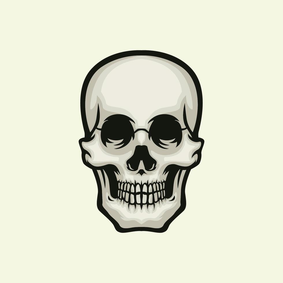 Skull head mascot logo skeleton vector