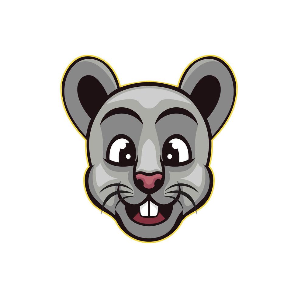 Rat mouse mascot logo smiling vector