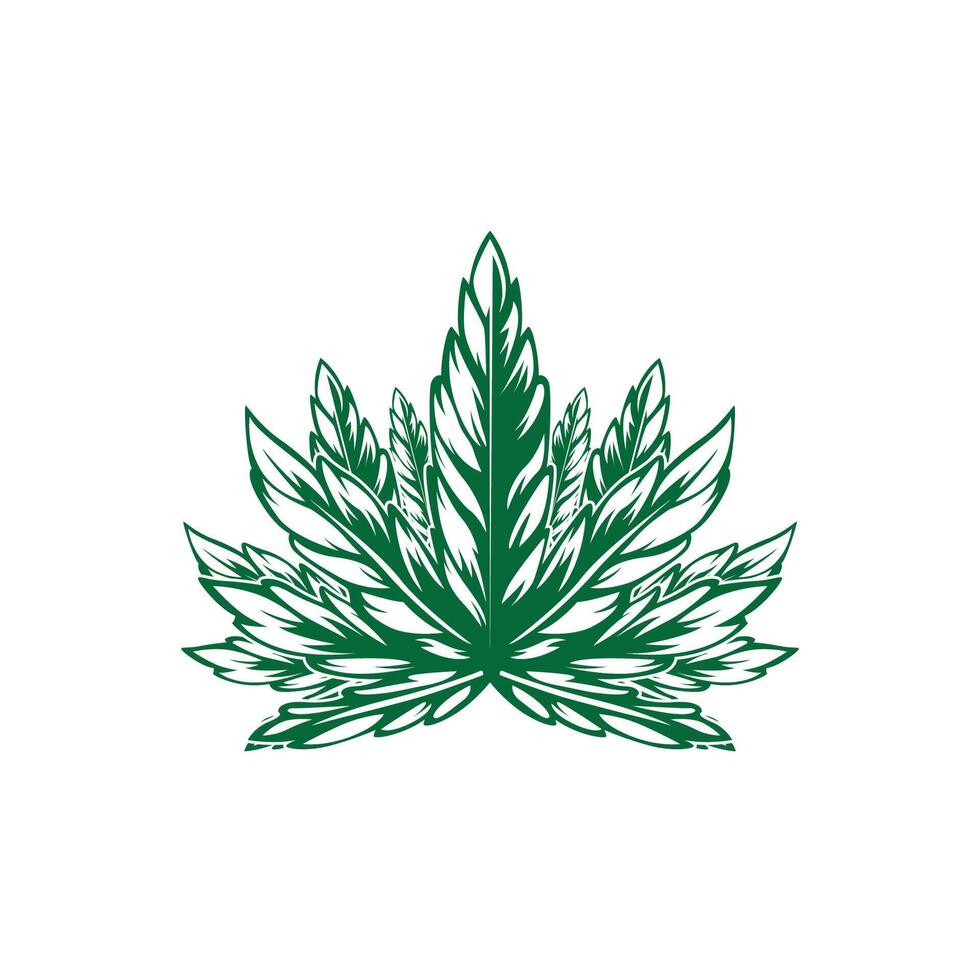 Leaf trees weed mascot or logo vector