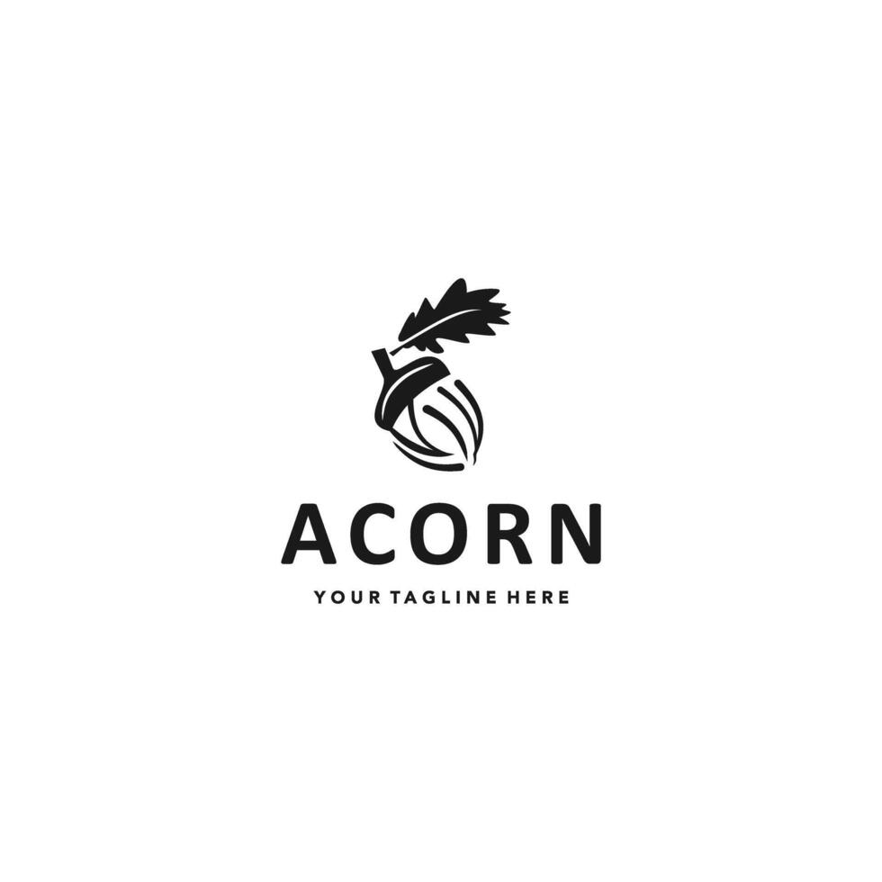 Acorn logo design with leaves. Suitable for your design need, logo, illustration, animation, etc. vector