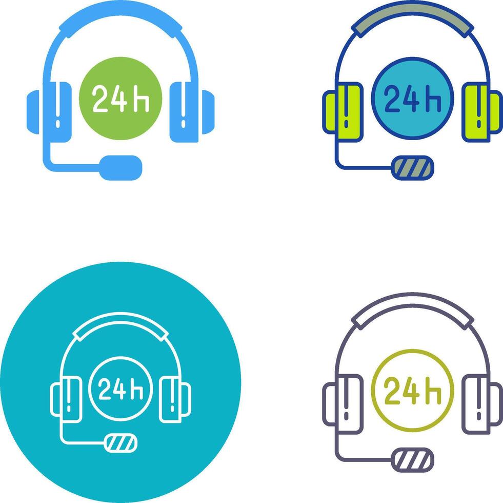 24 Hours Support Icon Design vector