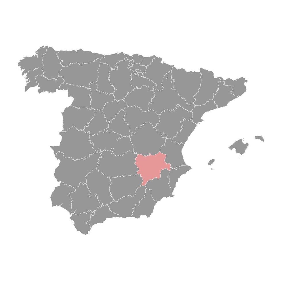mapa de el provincia de un albacete, administrativo división de España. ilustración. vector