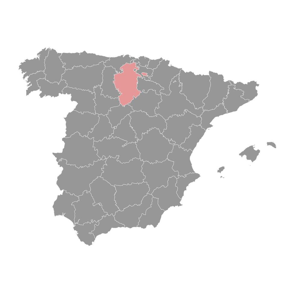 mapa de el provincia de un Burgos, administrativo división de España. ilustración. vector