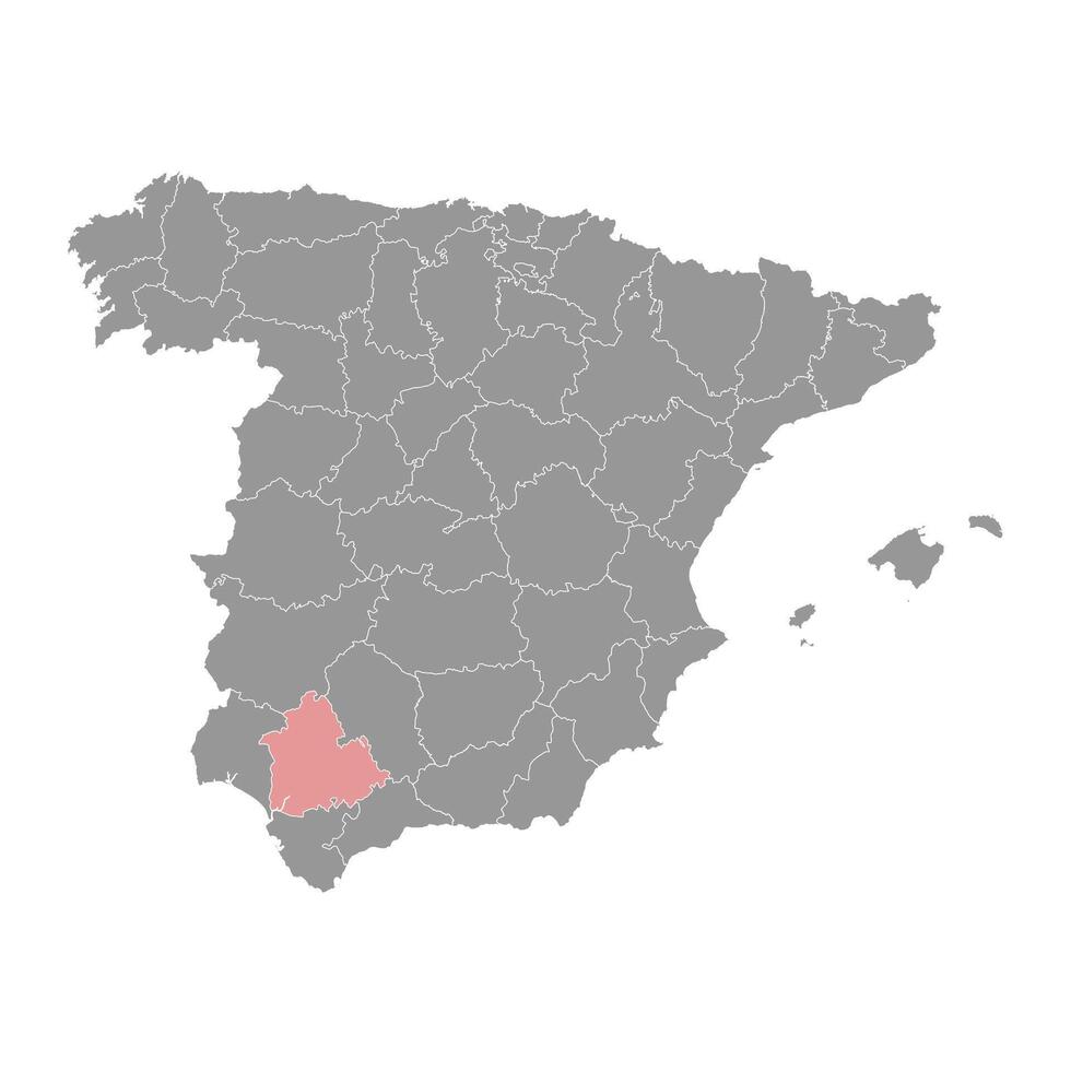 Map of the Province of Seville, administrative division of Spain. illustration. vector