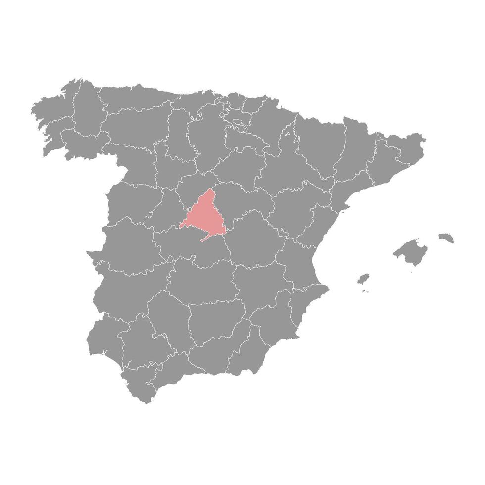 Map of the Community of Madrid, administrative division of Spain. illustration. vector