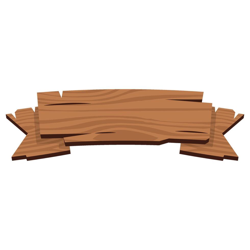 Wooden Ribbon Signboard vector