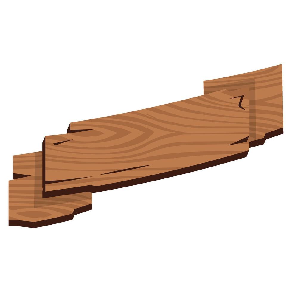Wooden Ribbon Signboard vector