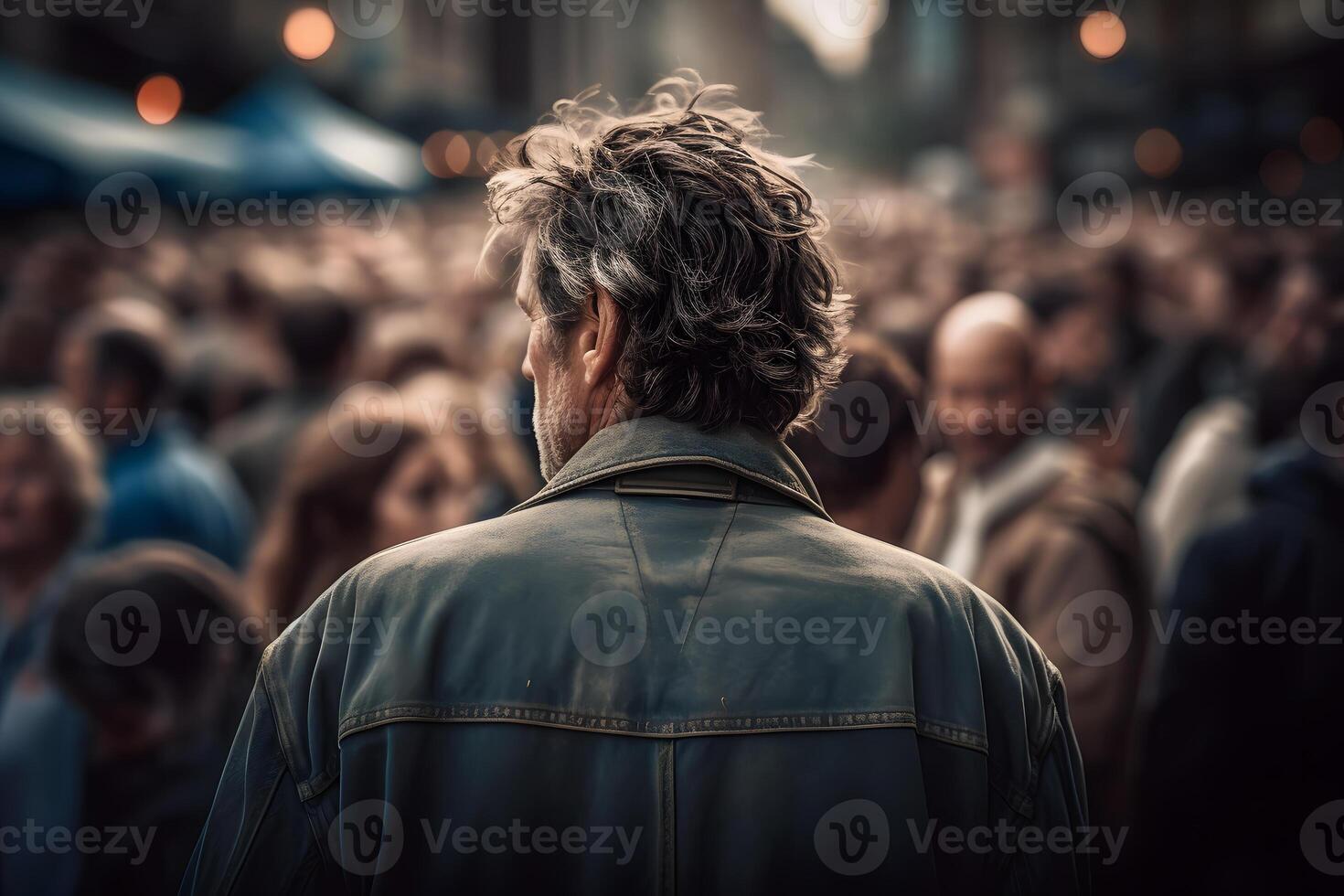 Man in the crowd. Neural network photo