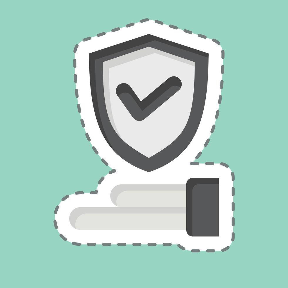Sticker line cut Insurance. related to Security symbol. simple design illustration vector