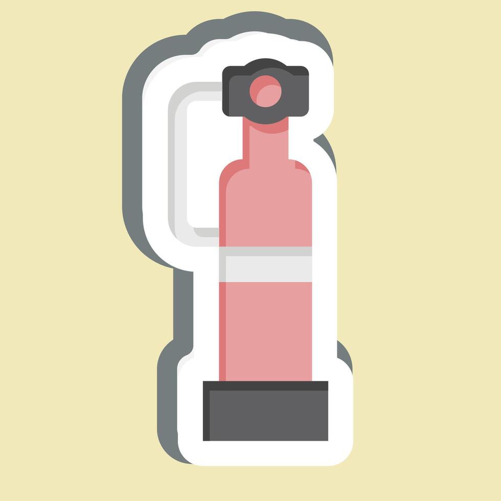 Sticker Fire Extinguisher. related to Security symbol. simple design illustration vector