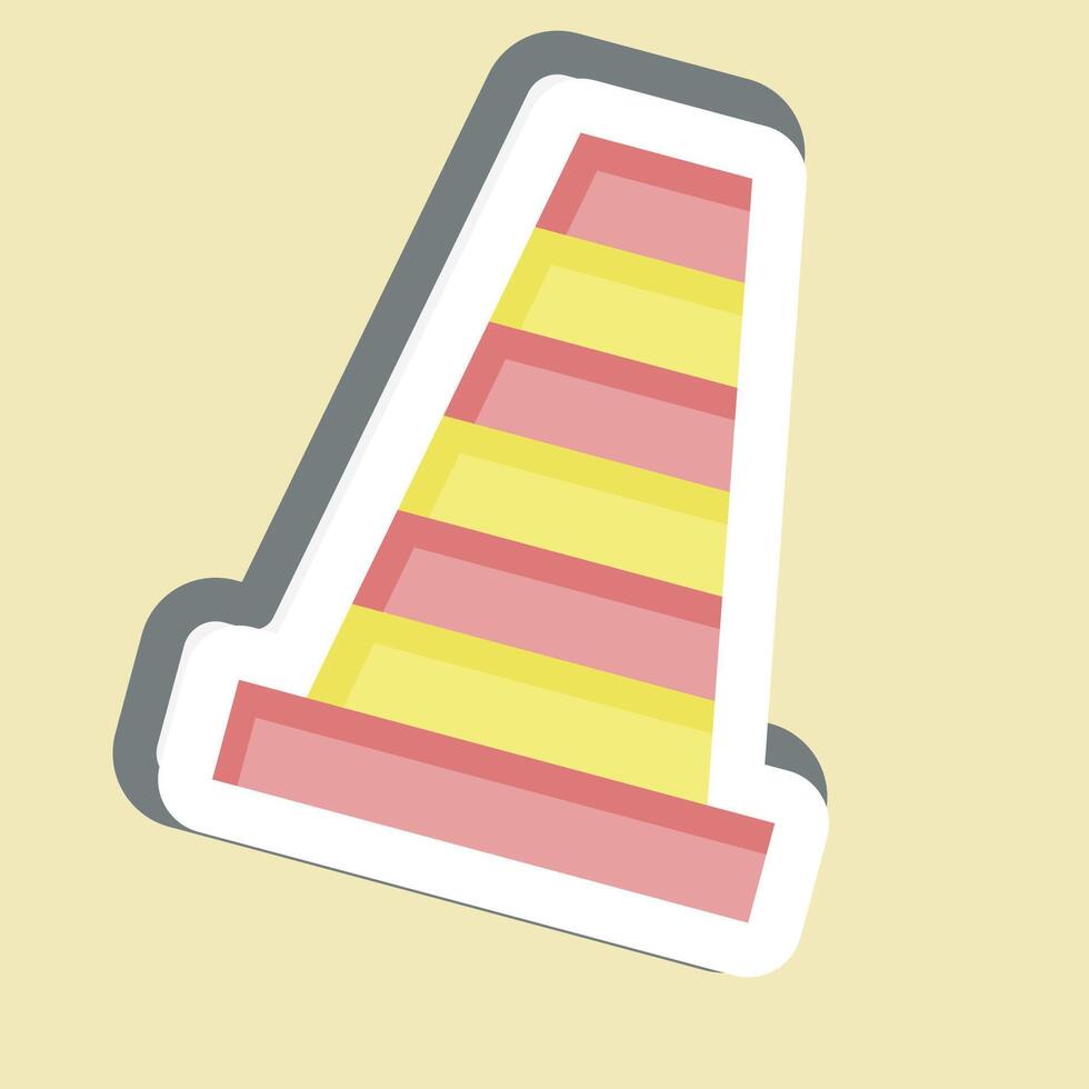 Sticker Traffic Cone. related to Security symbol. simple design illustration vector