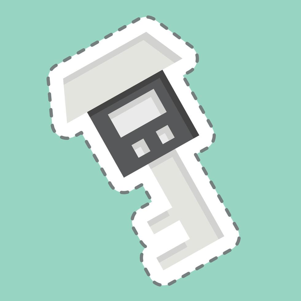 Sticker line cut Key 3. related to Security symbol. simple design illustration vector