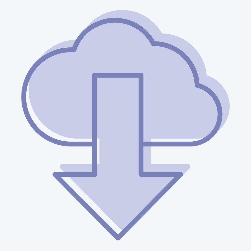 Icon Cloud Computing. related to Security symbol. two tone style. simple design illustration vector