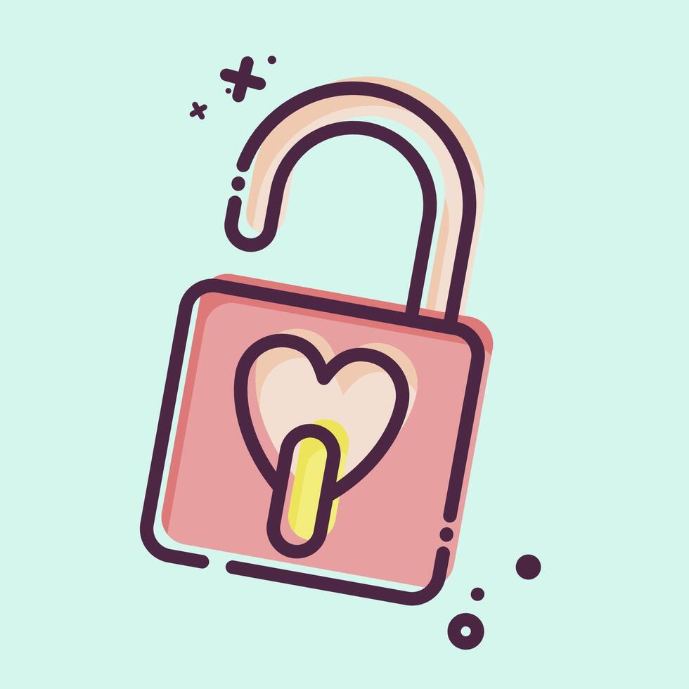 Icon Padlock. related to Security symbol. MBE style. simple design illustration vector