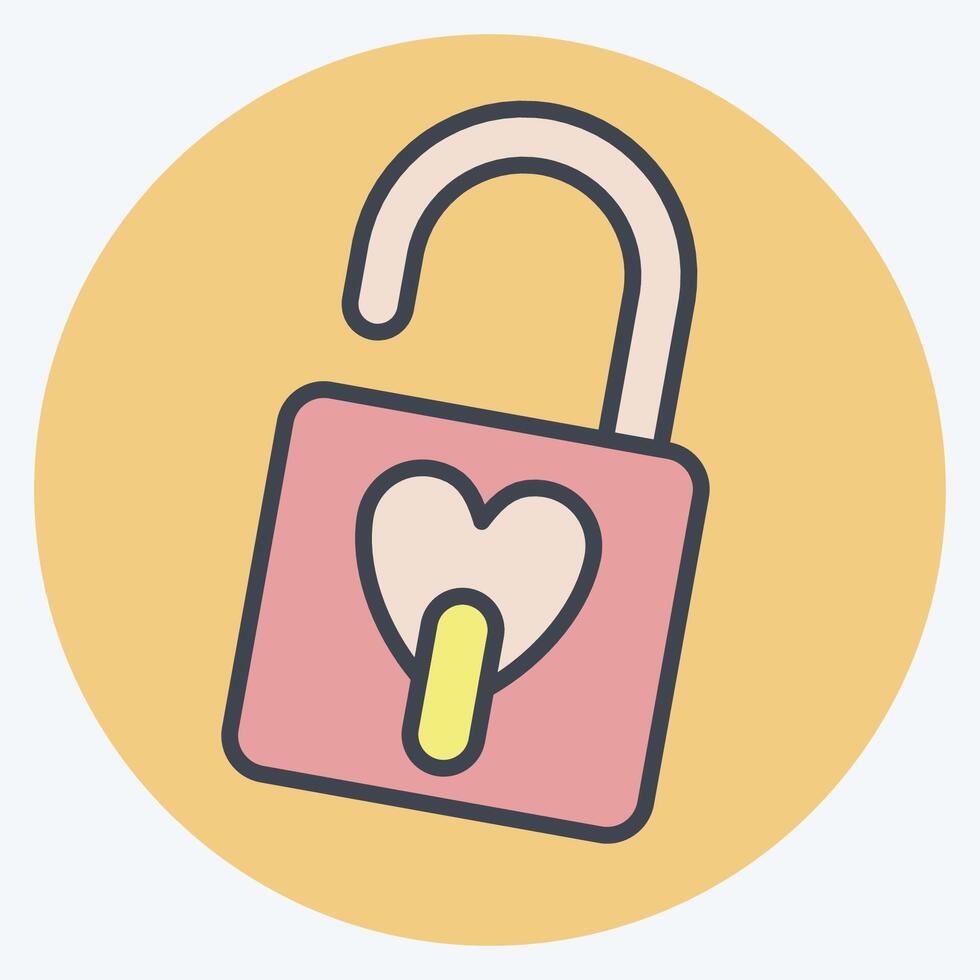 Icon Padlock. related to Security symbol. color mate style. simple design illustration vector