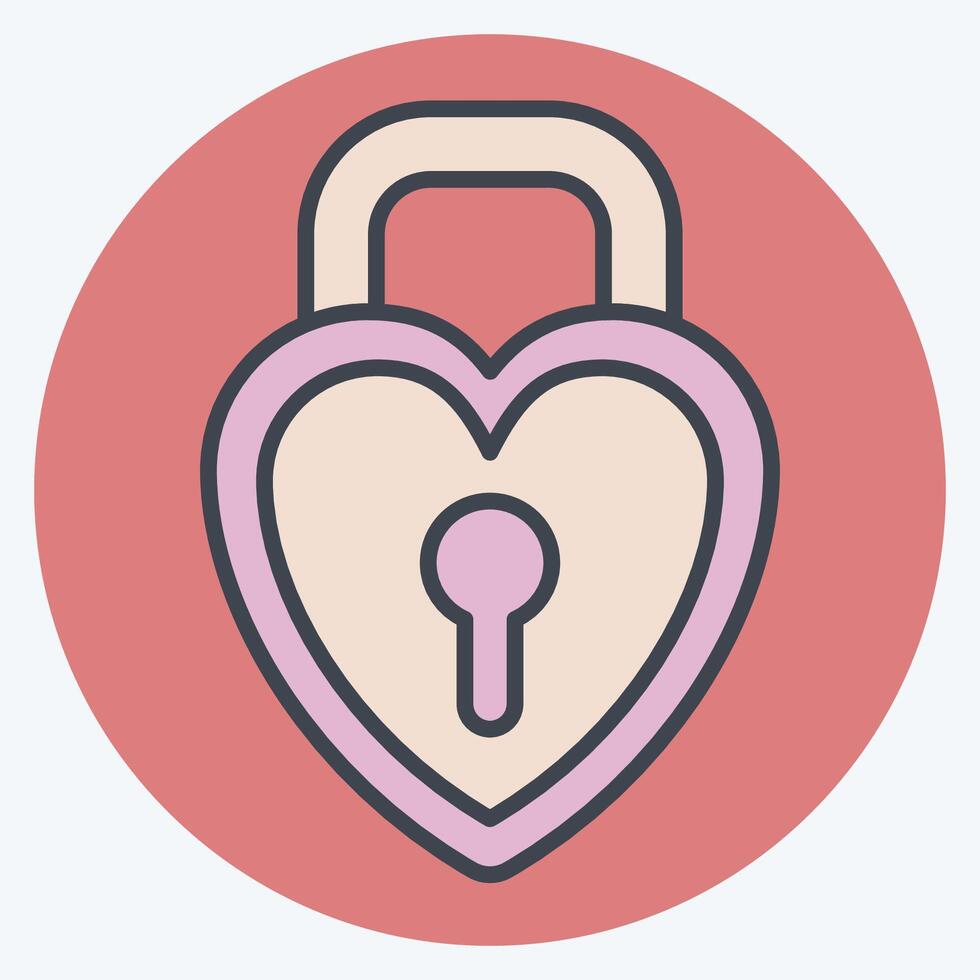Icon Padlock 2. related to Security symbol. color mate style. simple design illustration vector