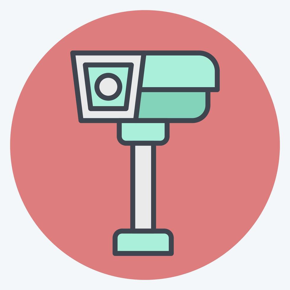 Icon CCTV. related to Security symbol. color mate style. simple design illustration vector