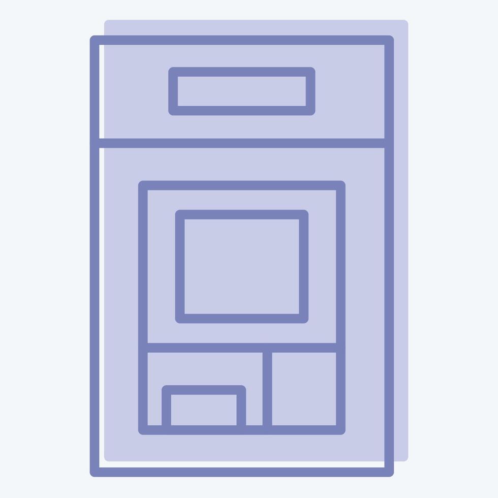 icono Cajero automático. relacionado a seguridad símbolo. dos tono estilo. sencillo diseño ilustración vector