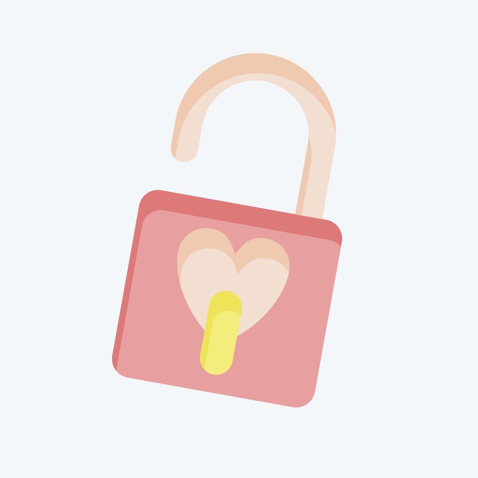 Icon Padlock. related to Security symbol. flat style. simple design illustration vector