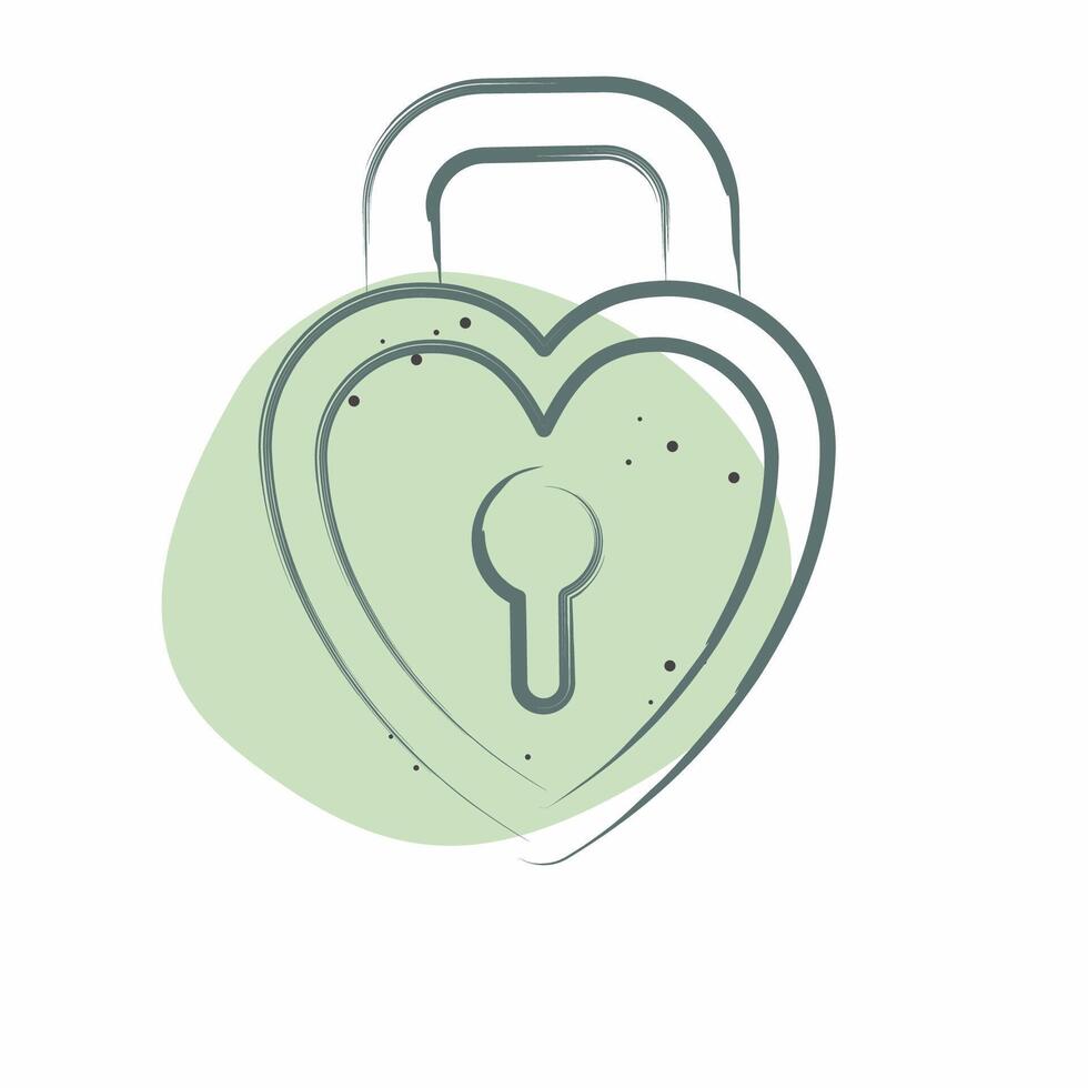 Icon Padlock 2. related to Security symbol. Color Spot Style. simple design illustration vector