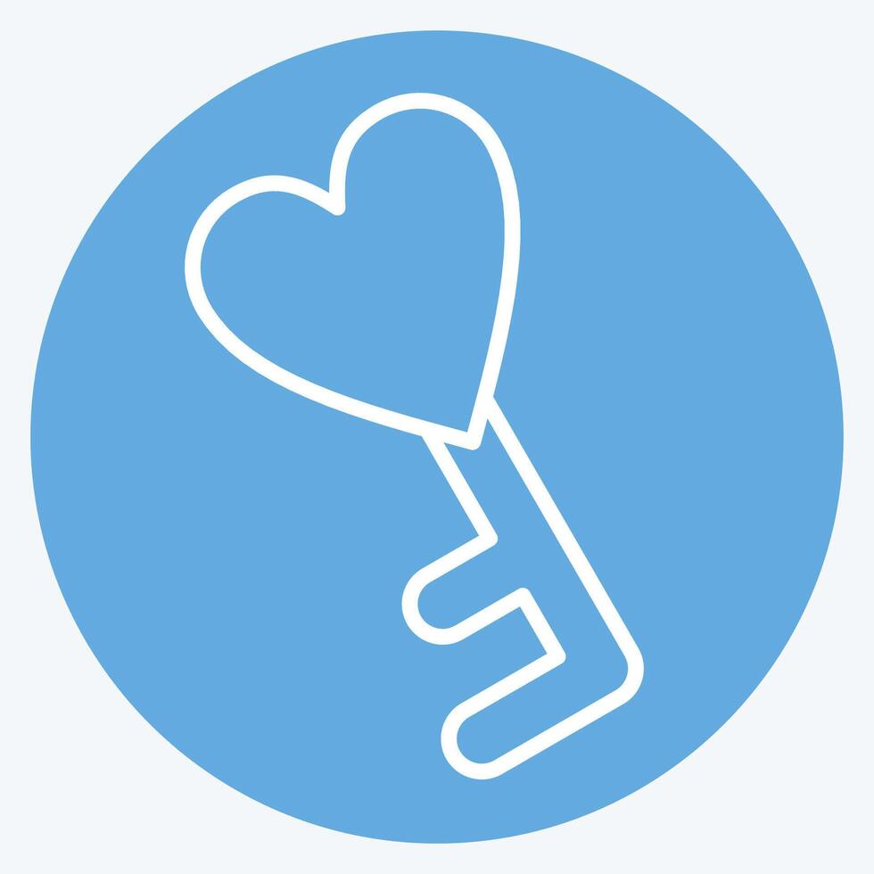 Icon Key. related to Security symbol. blue eyes style. simple design illustration vector