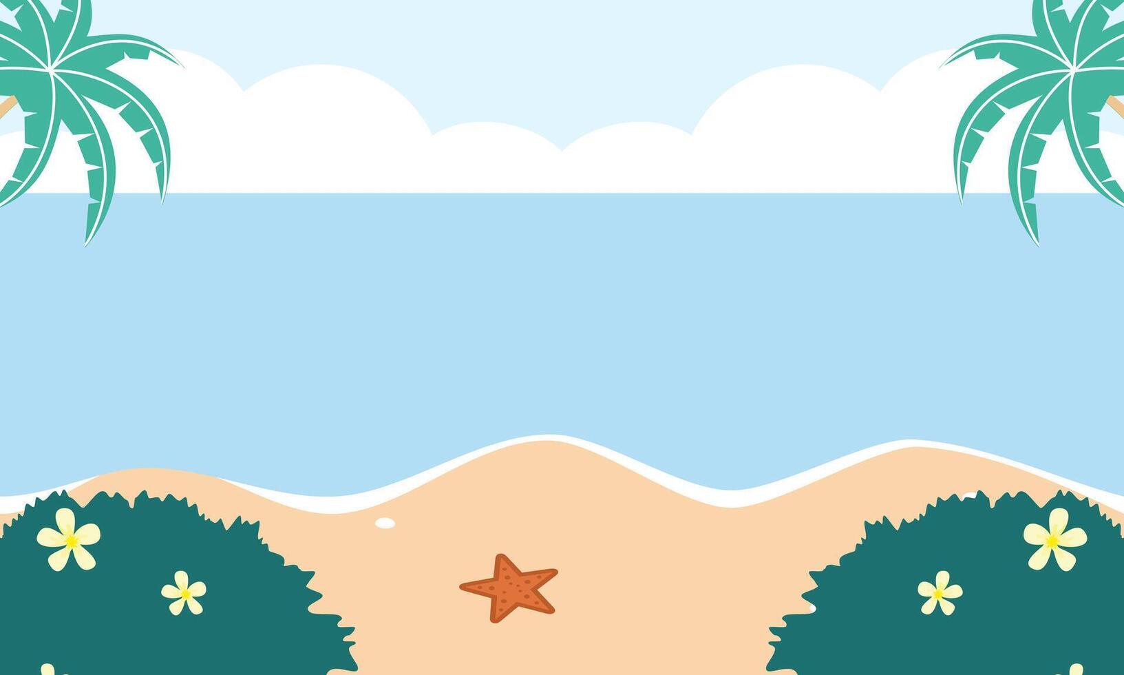 Summer beach vacation scene illustration vector