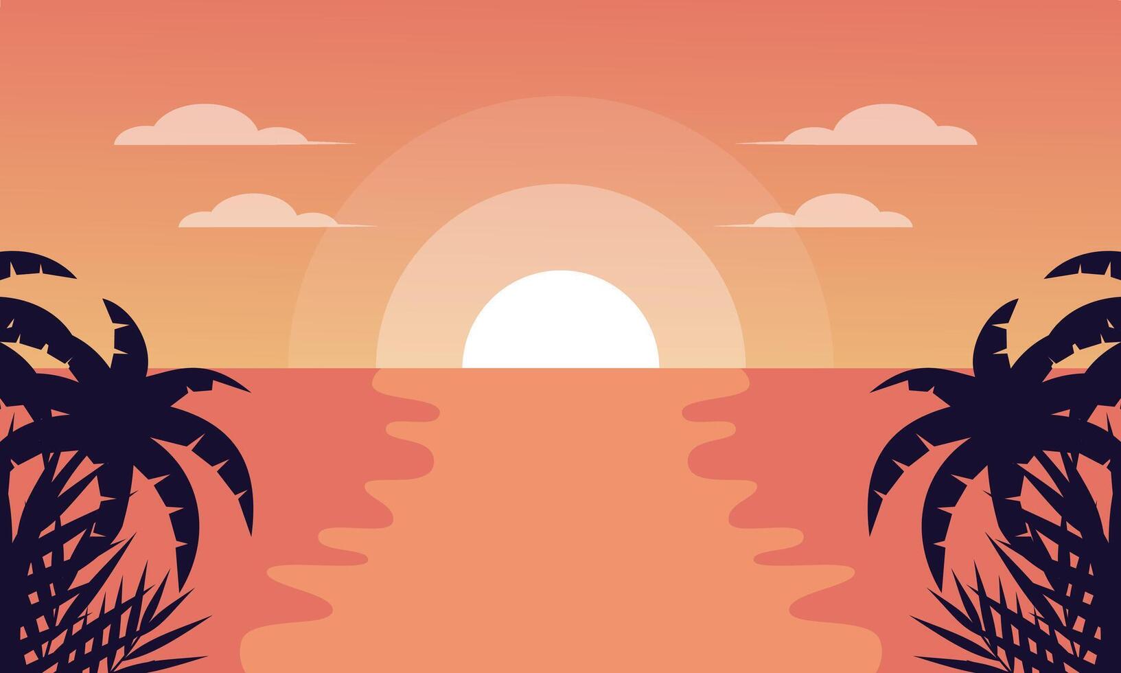 Summer beach vacation scene illustration vector
