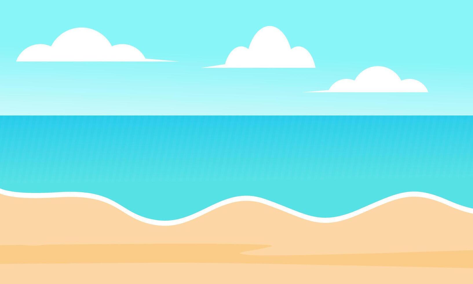 Summer beach vacation scene illustration vector