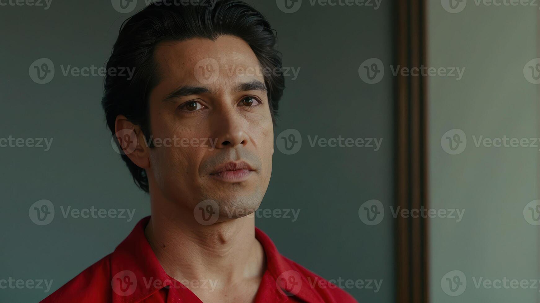 Thoughtful man with a somber expression photo
