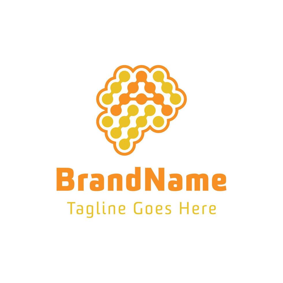 Letter A Brain Wave Logo, for business related to the brain with A initial vector
