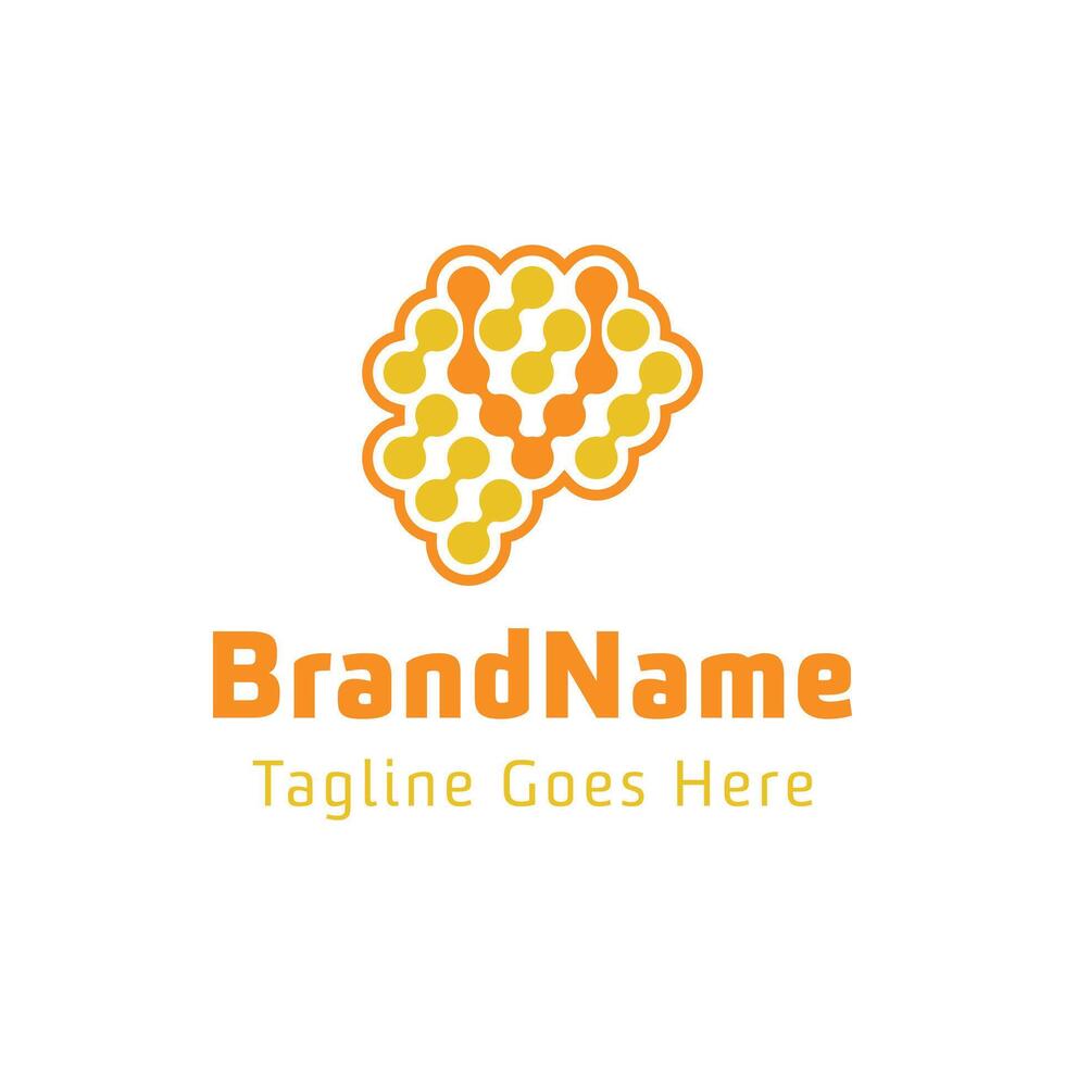 Letter V Brain Wave Logo, for business related to the brain with V initial vector